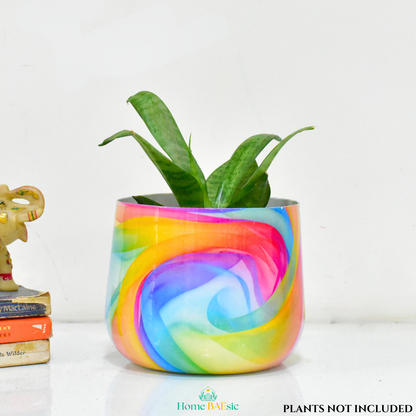 Rainbow Breeze Tumbler Indoor Metal Planter | Home & Garden | 6 Inches