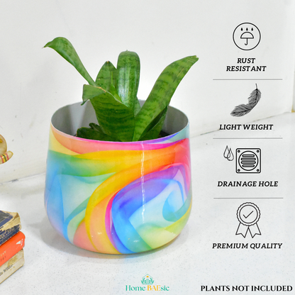 Rainbow Breeze Tumbler Indoor Metal Planter | Home & Garden | 6 Inches