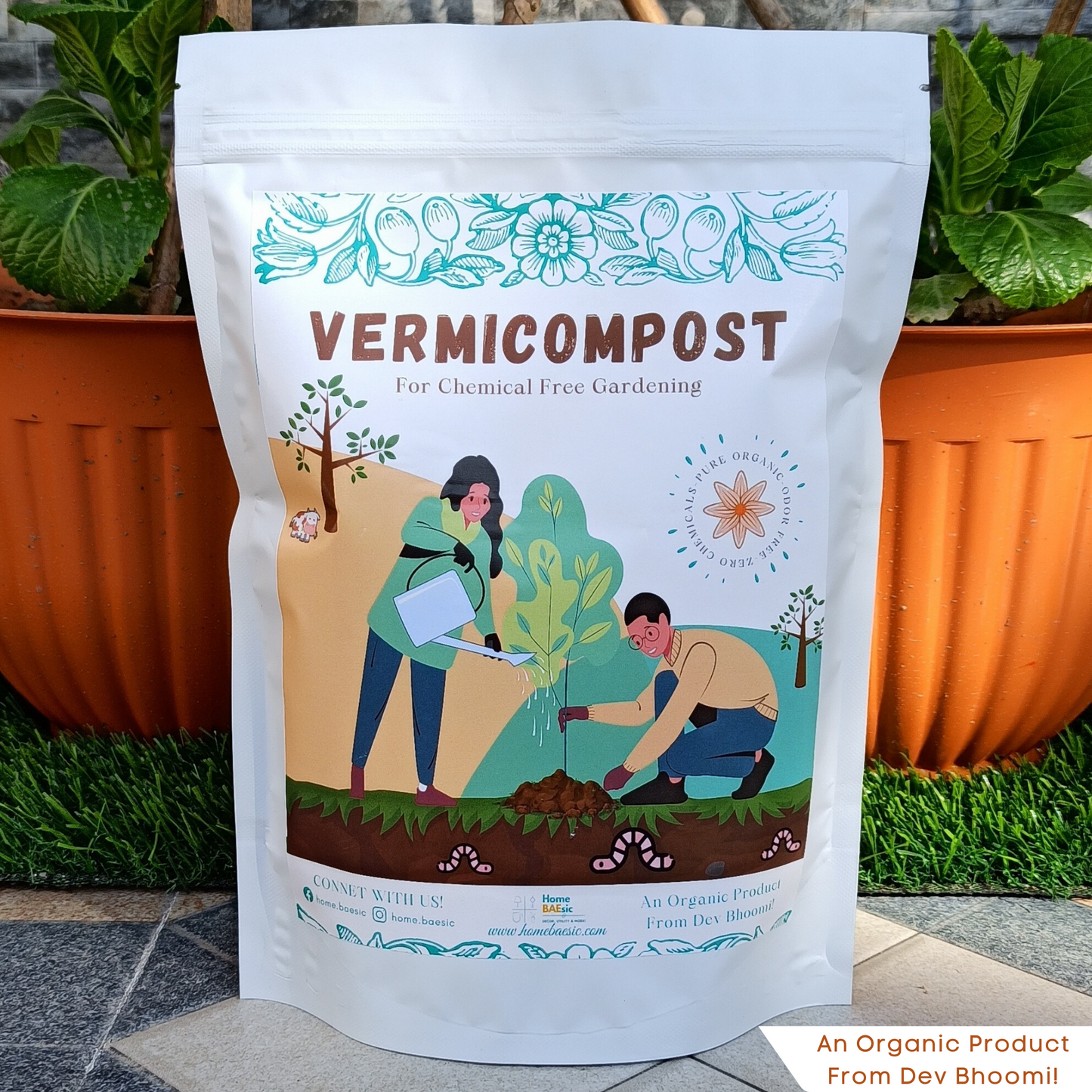 100% Organic Vermicompost Fertilize Manure For All Plants | Home BAEsic | 900 GRAMS